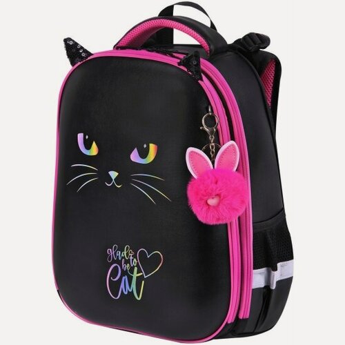 Изображение товара Ранец Brauberg SHINY, 2 отделения, с брелоком, "Glad to be cat", 38х28х14 см, 271382