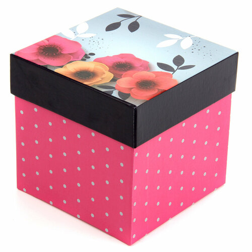 Коробка подарочная квадратная, Маки, 11х11х12 см, Veld Co