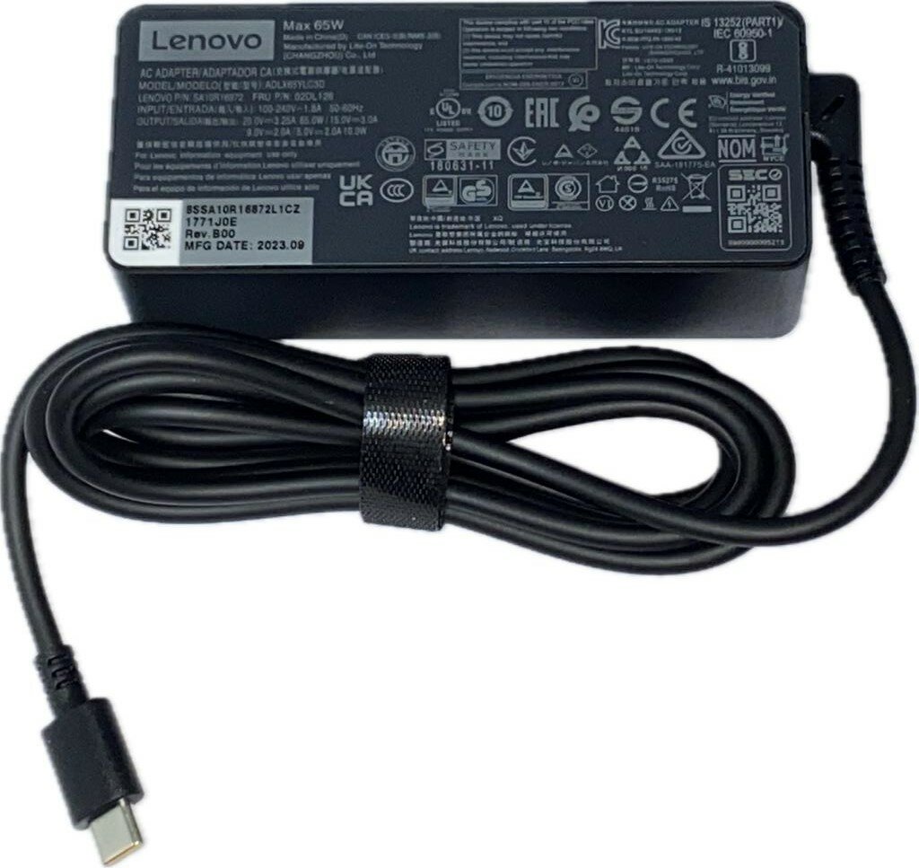 Блок питания (зарядка) для ноутбука Lenovo ThinkPad T14 20V 3.25A 65W разъём type-c