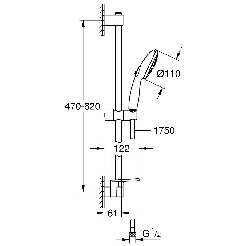 Душевой гарнитур Grohe Tempesta 110 - фото №4