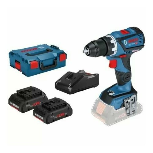 Дрель-шуруповерт Bosch GSR 18 V-60 C , 2x 4,0 Ah + L-Boxx (06019G110B) лобзик bosch gst18v li s 06015a5107 2x 4 0 ah gal18v 40 l boxx