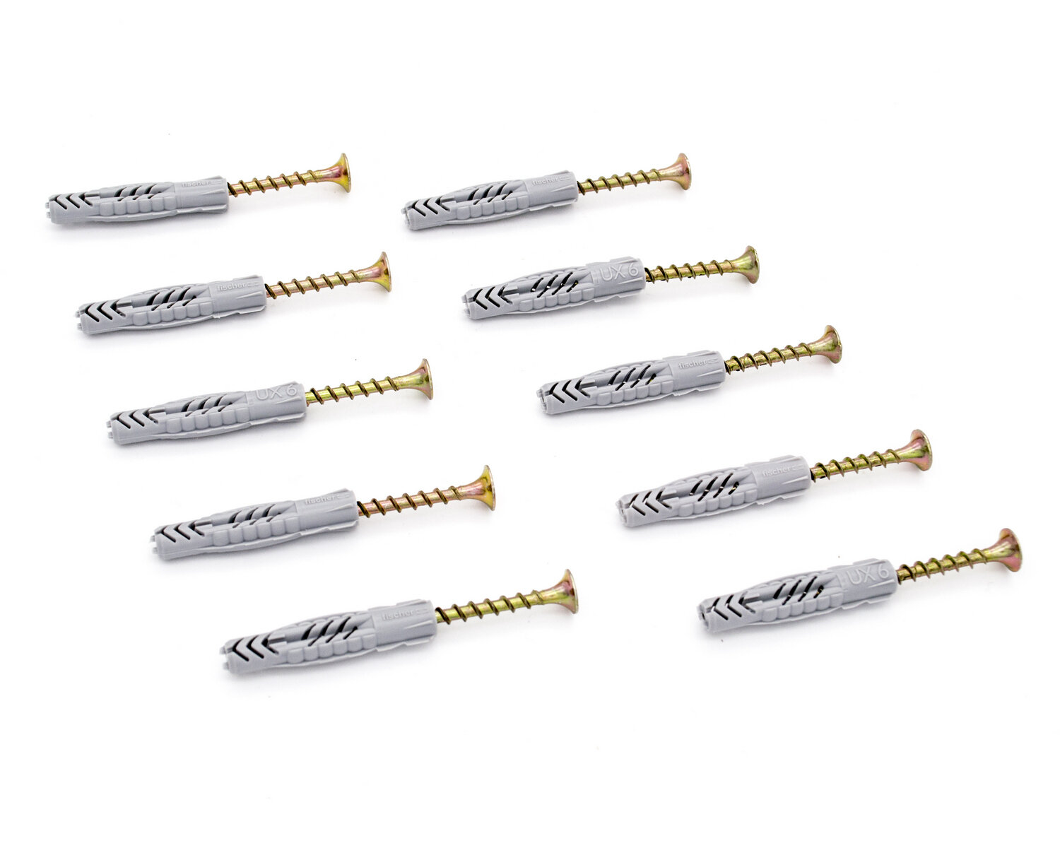 фото Универсальный дюбель fischer без кромки + шуруп, 6x35 мм, 10 штук