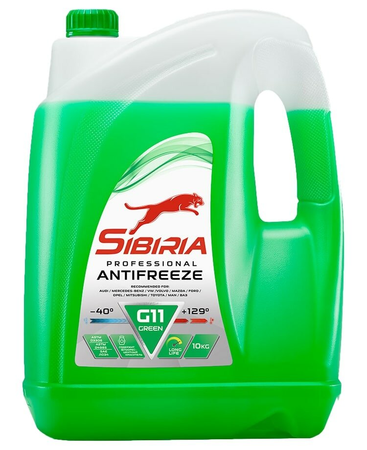 SIBIRIA ANTIFREEZE -40 зеленый 10кг SIBIRIA / арт. 800090 - (1 шт)