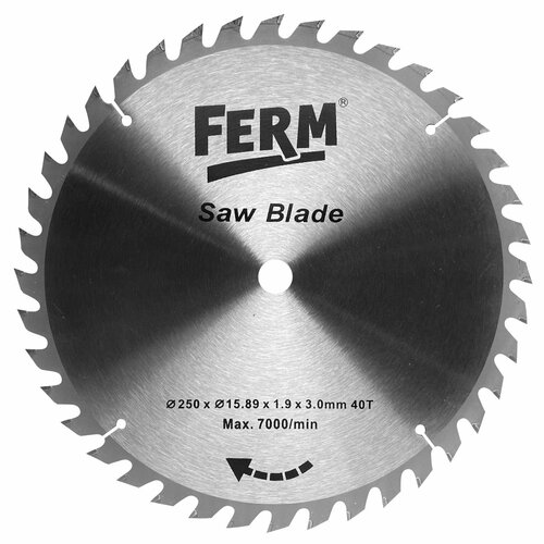 Диск пильный 250 х 1589 х 19 х 30 мм 40Т Max7000min FERM 850₽