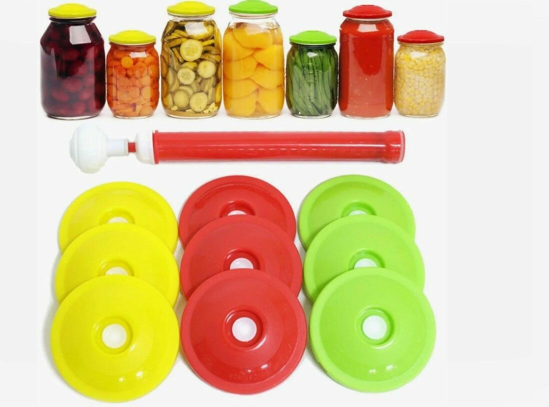 фото Вакуумный насос + 24 крышки