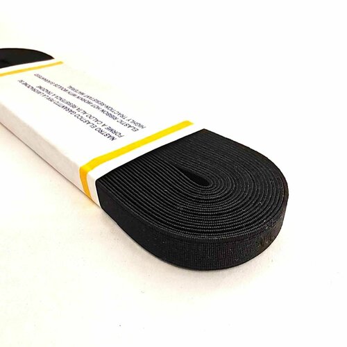 Резинка тканая для одежды обуви ширина 12 мм цвет черный 10 м 421₽