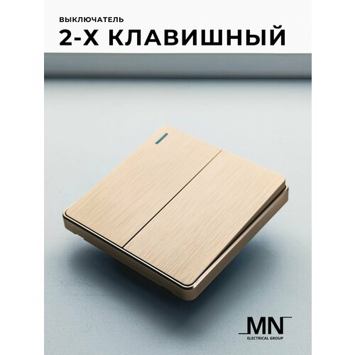 2-клавишный выключатель золотой MN Light Gold