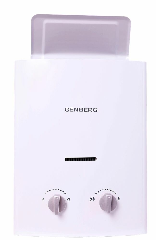 Проточный газовый водонагреватель GENBERG 105.01 Бездымоходная 5 л. Белая