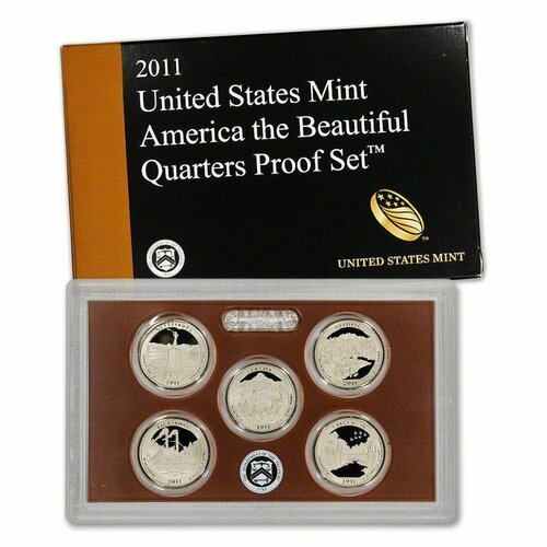 США, Набор монет Национальные парки 2011 год, пруф 2011 8 монет набор монет бонэйр остров 2011 год флора unc