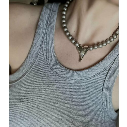 Колье Sweet Honey jewelry, фианит, длина 28 см, серый металлик