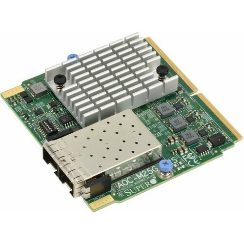 Сетевой адаптер SuperMicro AOC-M25G-i2SM SIOM 2-Port 25Gb Ethernet Controller Card сетевой адаптер supermicro aoc mgp i2m dual port 1gbe rj45 siom slot