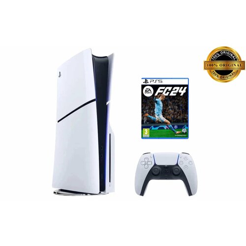 Игровая приставка Sony PlayStation 5 Slim с дисководом, 1Tb SSD, белый, Fifa 24 игровая приставка sony playstation 5