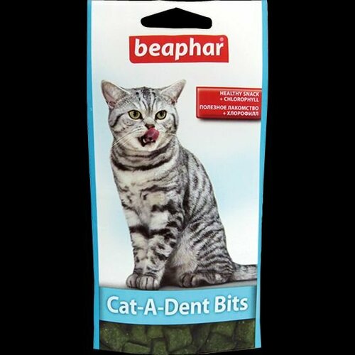 Беафар Подушечки для кошек для чистки зубов Cat-A-Dent Bits, 35грх18/144 beaphar лакомство для кошек cat a dent bits подушечки для чистки зубов 35 г 2 уп