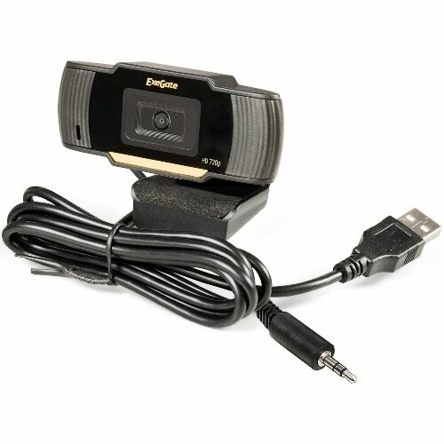 Веб-камера Exegate GoldenEye C270 HD 1820*720 сенсор 1.3 МП микрофон jack 3.5мм вебкамера exegate blackview c525 hd tripod 1 3mp 1280x720 встроенный микрофон usb 2 0 черный ex287386rus