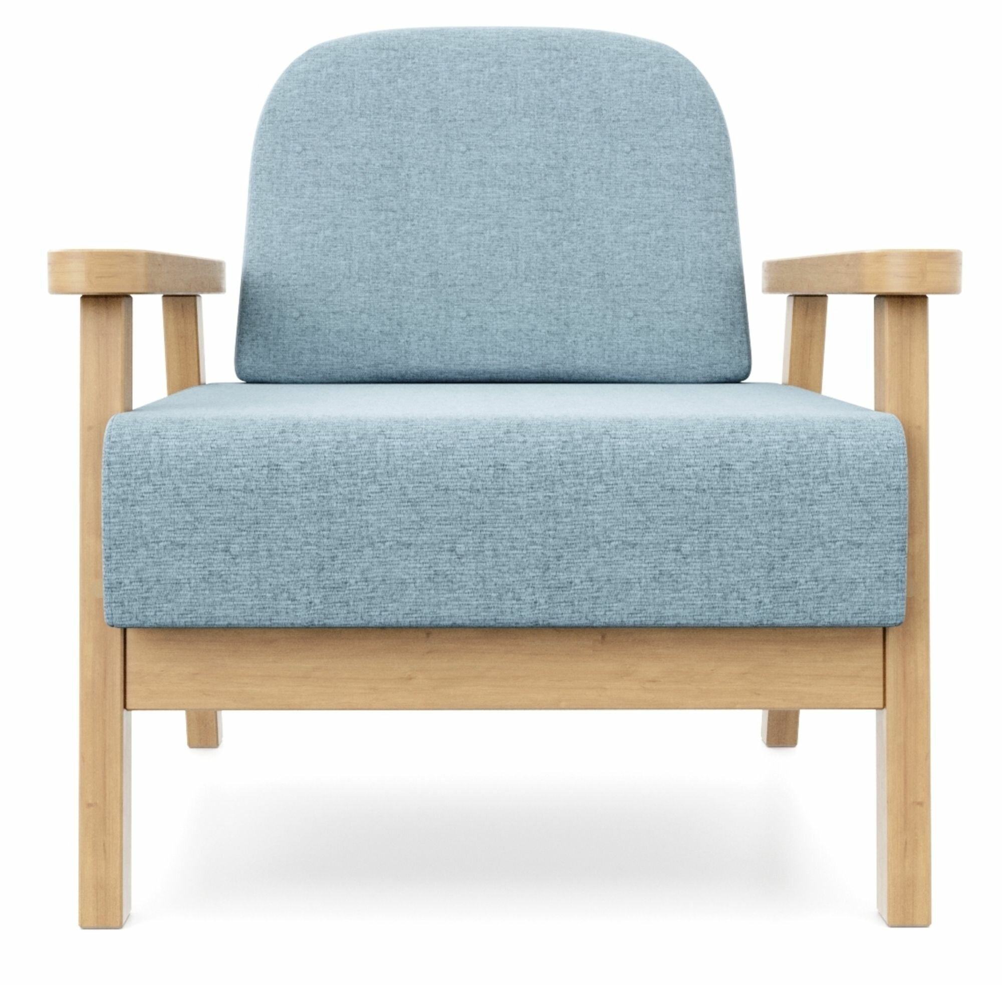 Кресло флори синий-сосна, рогожка, деревянное, мягкое, садовое, для дачи, для кафе и бара, в офис, скандинавский лофт