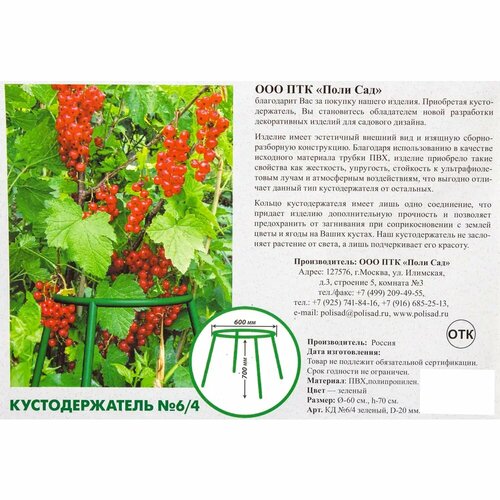 Кустодержатель №6, диаметр 20 мм, ПВХ