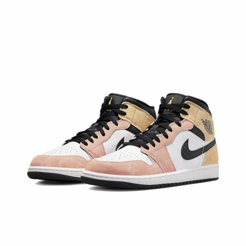 Кроссовки NIKE Air Jordan 1 Mid, размер 44 EU / 28 cm, черный, белый кроссовки nike air jordan 1 mid paint drip 38 5eu