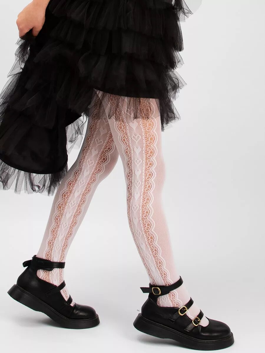 Колготки Соль&Перец Весна 2025, размер 110-128/M, белый — фото 1