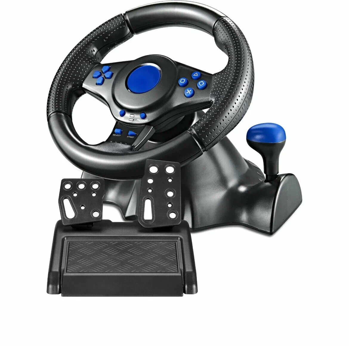 Игровой руль GT-V 7 для компьютера , ПК, Xbox One, PS4, PS3, Android / Гоночный симулятор вождения с педалями и рулём