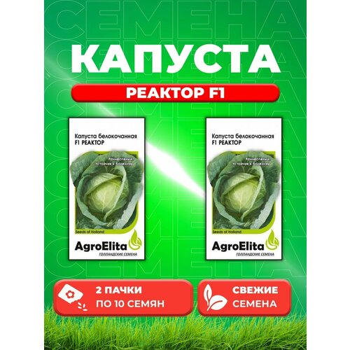 Капуста белокочанная Реактор F1, 10шт, AgroElita (2уп)