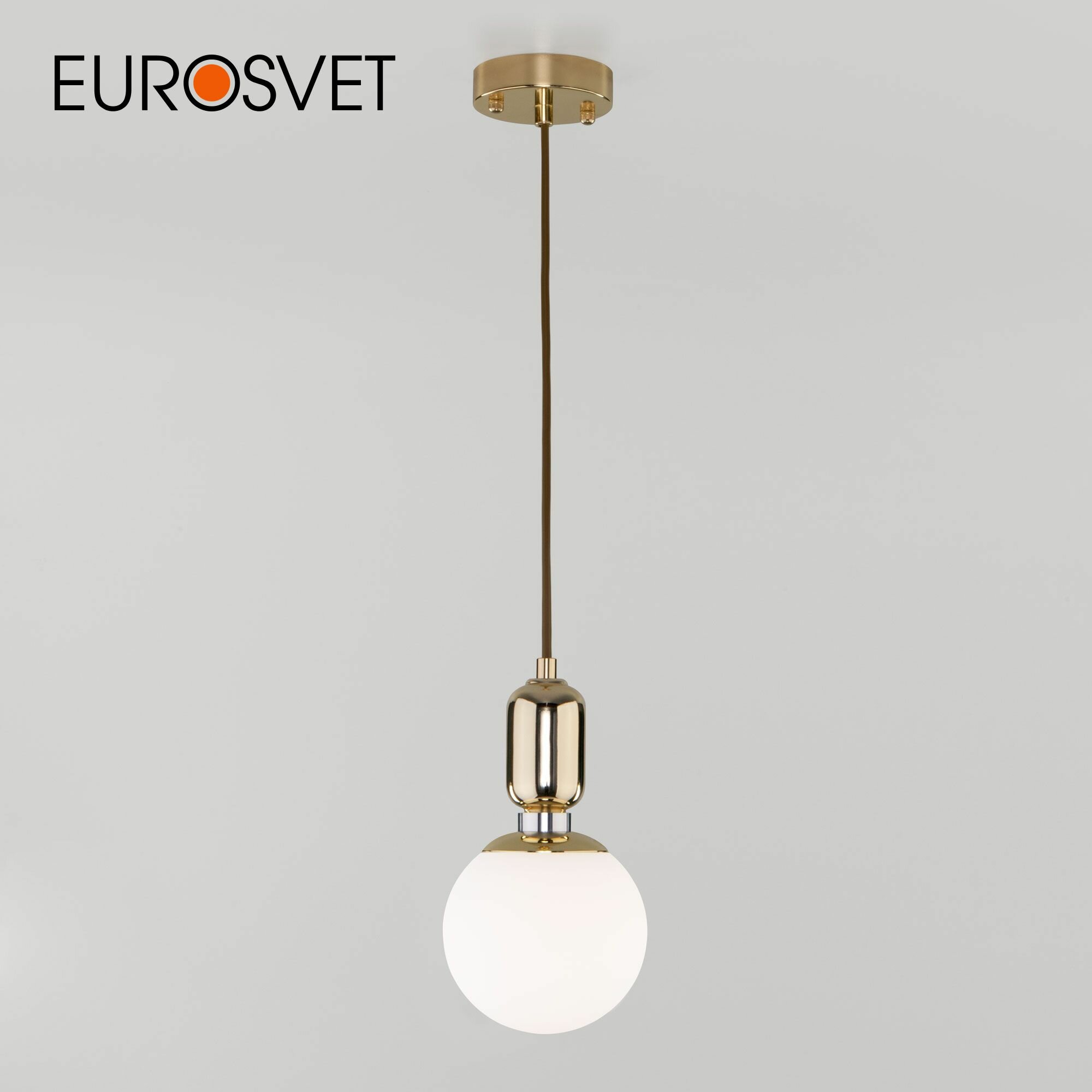 Подвесной светильник со стеклянным плафоном Eurosvet Bubble 50151/1 золото IP20