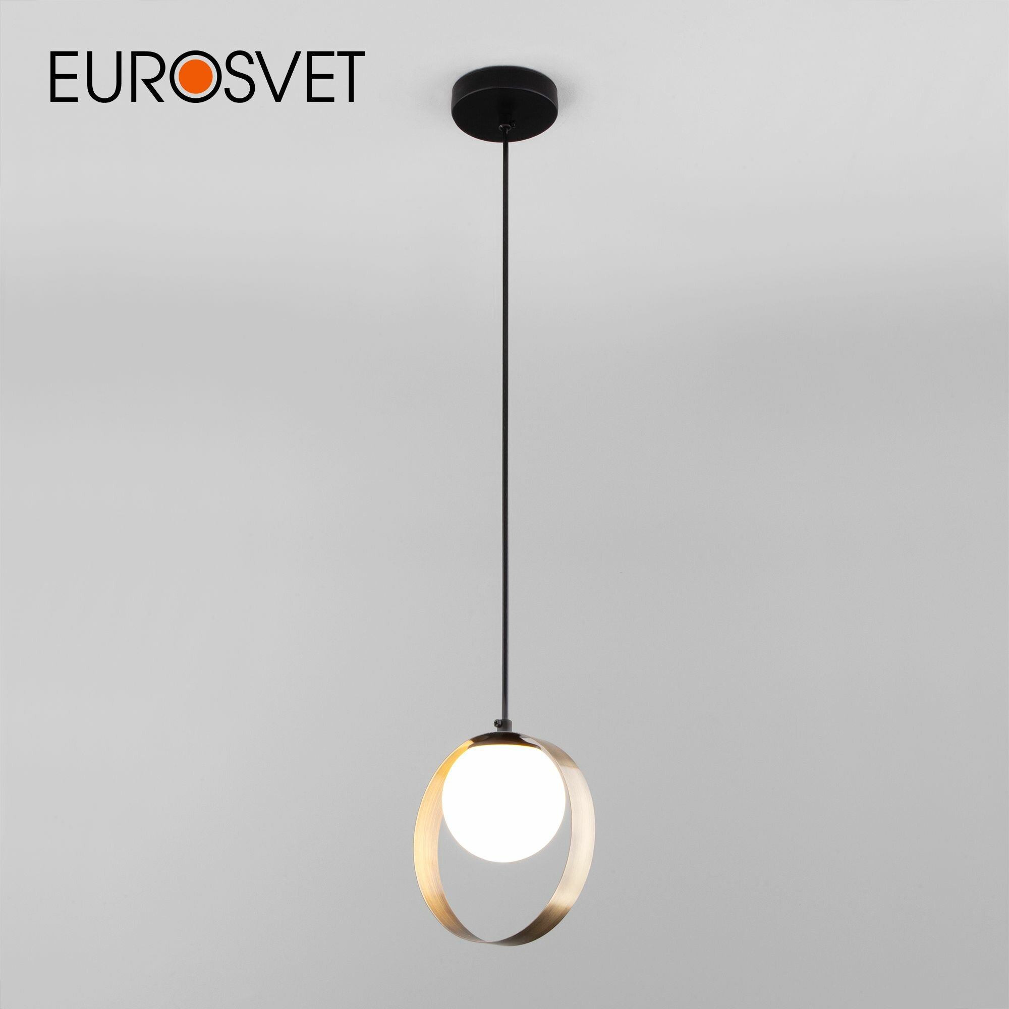 Подвесной акцентный светильник Eurosvet Dublin 50205/1 черный / бронза IP20
