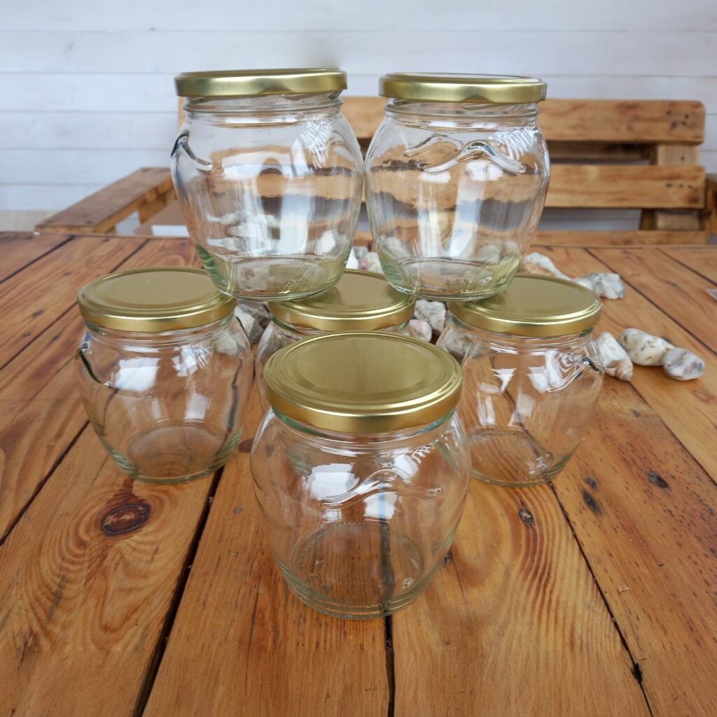 фото Набор банок стеклянных 0,720л "Кубышка" 6шт крышка золото 82 мм