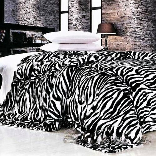 Плед Safari искусственный мех двухсторонний Евро 200240 см Зебра 954 10500₽