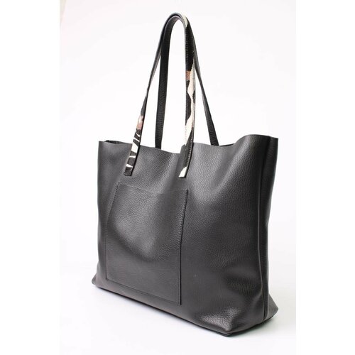 Сумка шоппер INTO, фактура матовая, черный