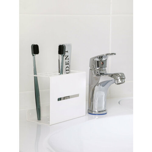 Стакан-держатель для зубных щеток и пасты Vega 2, белый