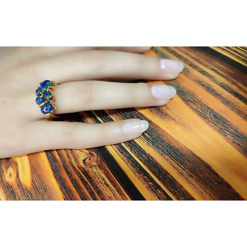 Кольцо ForMyGirl, лазурит, размер 17, синий