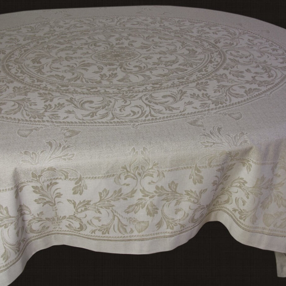 фото Скатерть Яковлевский жаккард, название рисунка"Овальная", 178*250, овальная, цвет бежевый