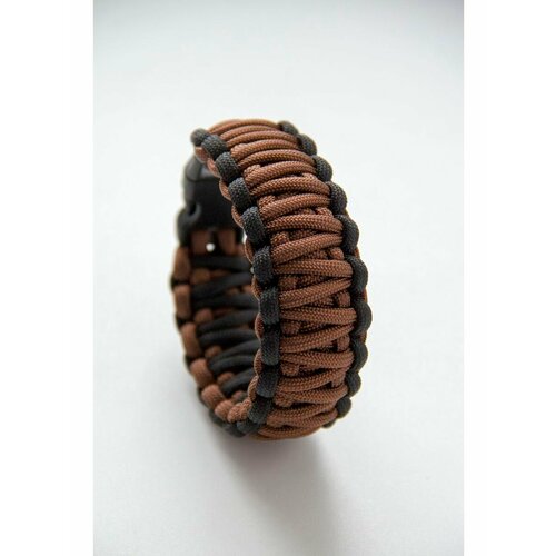 Плетеный браслет, размер 21 см, зеленый, коричневый