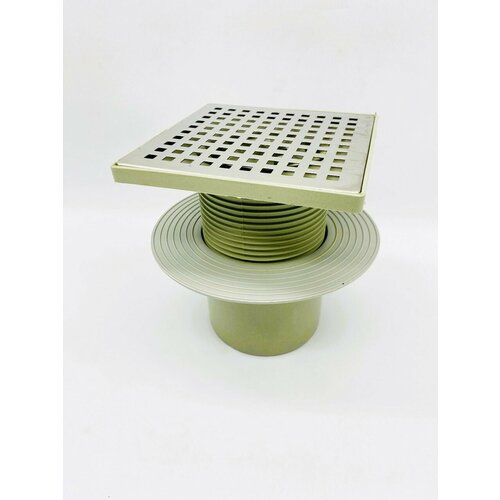 Трап вертикальный регулируемый с решеткой из нерж стали 150х150 мм выпуск 110 мм VALFEX арт VF031110K15001 1169₽