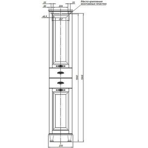 Шкаф-пенал для ванной Aquanet Тесса 35 R 185811 - фото №2