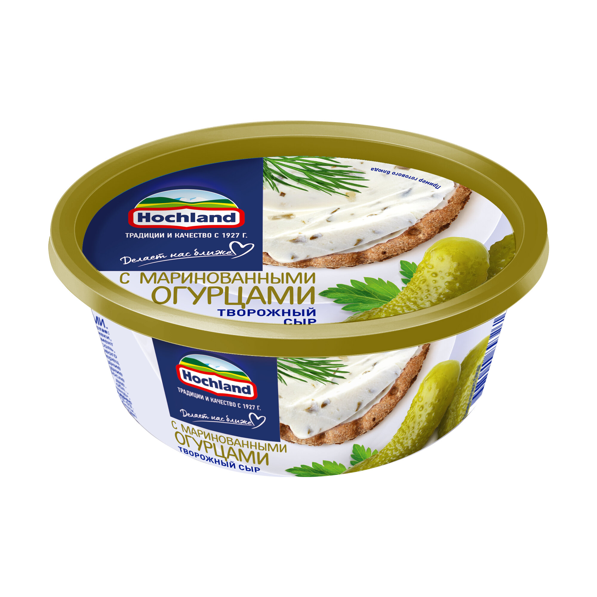 Сыр творожный Hochland с маринованными огурцами 60%, 140 г