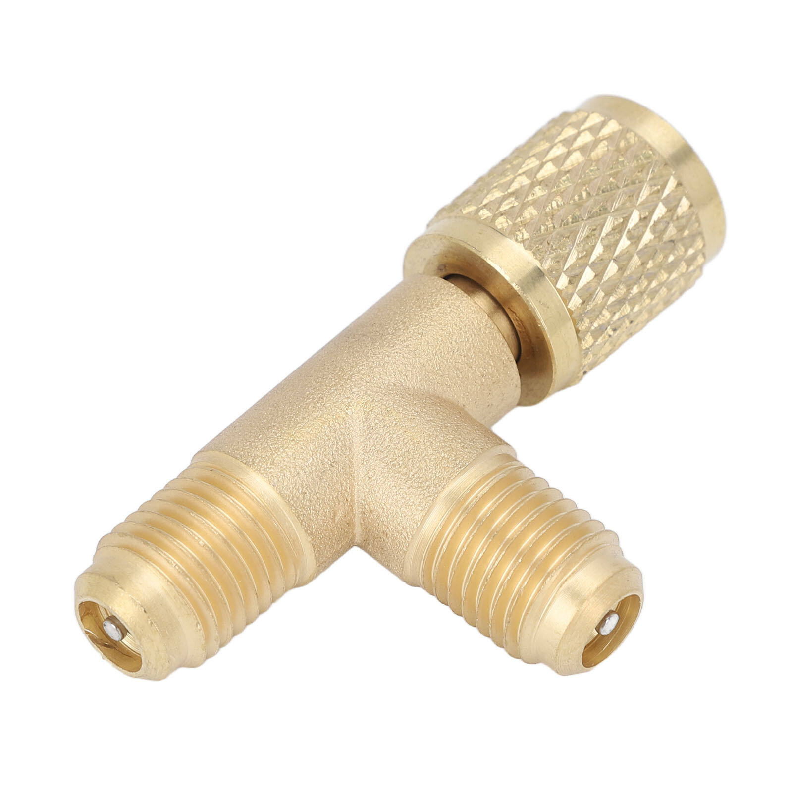 Краткий адаптер TEE с клапаном Core Brass 1/4IN SAE прочная структура для R22 R12 R134