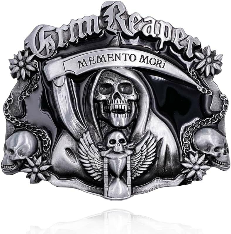 Пряжка байкерская для ремня (бляха) Grim Reaper - Memento Mori