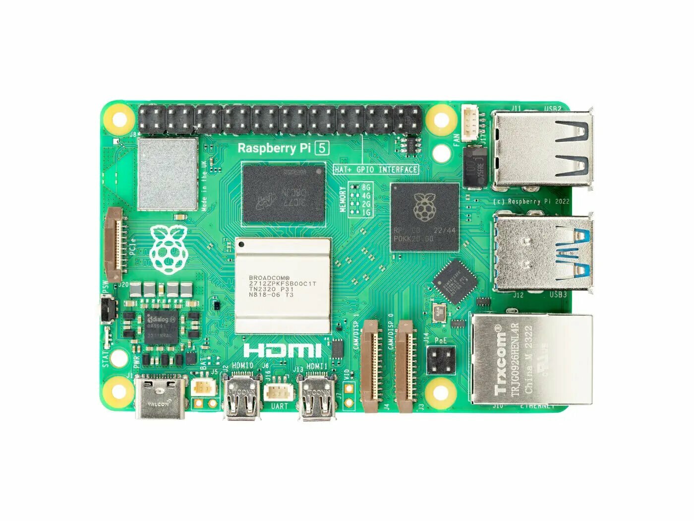 Официальный оригинальный Raspberry Pi 5 Cortex-A76 Linux 4 ГБ 8 ГБ Arm Board Python программаlama PCIe Gigabit Ethernet USB3.0, 16G, Only Board