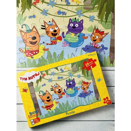Мозаика для малышей Три кота 24 макси Карамелька Коржик