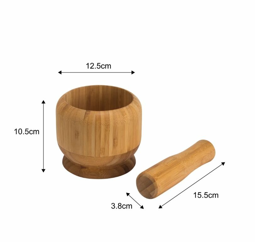 Ступка с пестиком 10.6 см бамбук цвет желтый