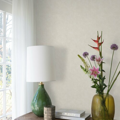 Обои антивандальные эффект крашенной стены, винил горячего тиснение, моющиеся на флизелиновой основе Marvig Flora 1.06м х 10.05м, однотонные, цвет светло-серый фон