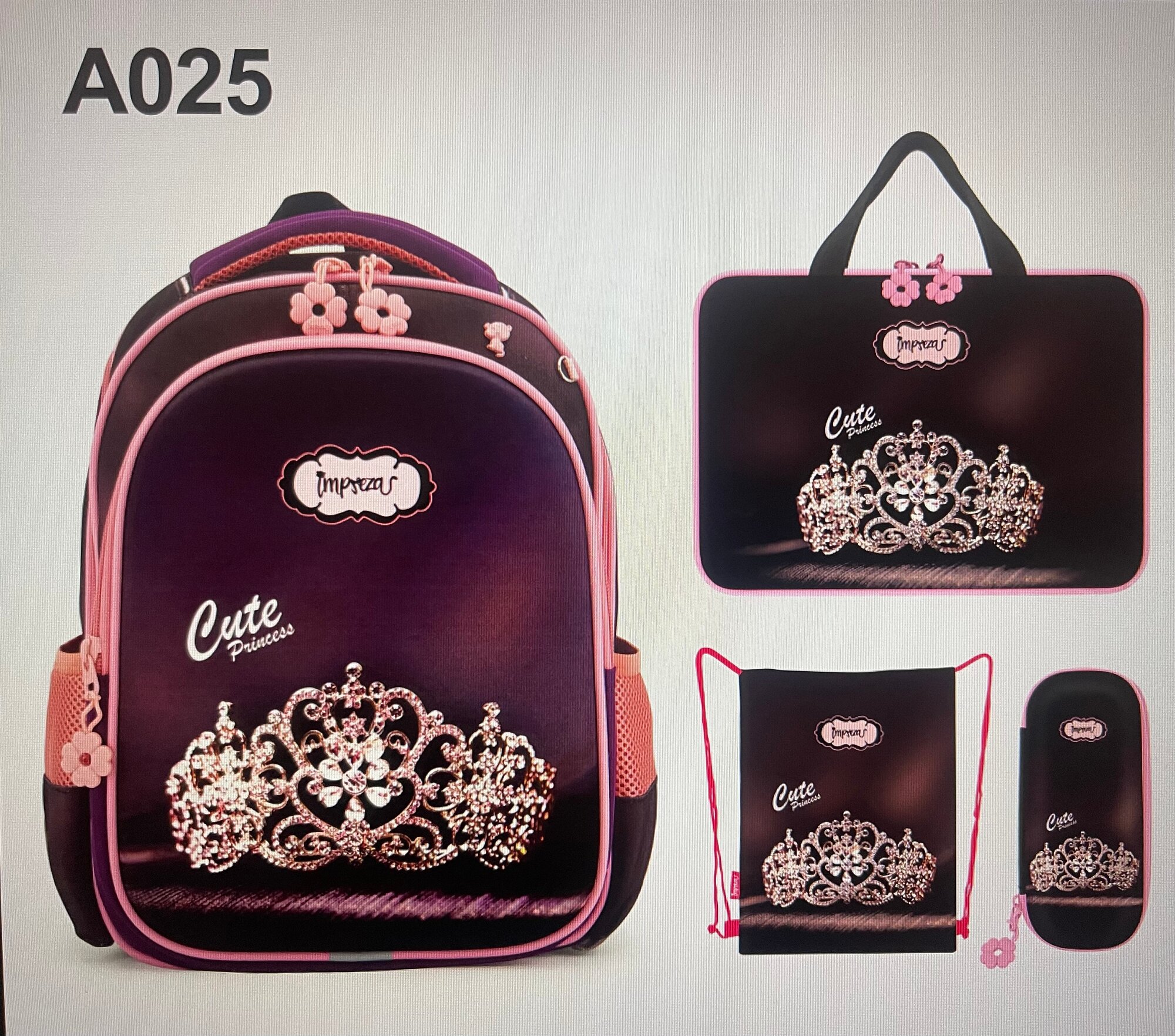 фото Школьный ортопедический рюкзак для девочек 4 в 1