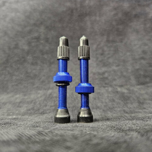 Комплект ободных бескамерных ниппелей ColtBikes, 40 мм, Presta, алюминиевые, 2 штуки, синие