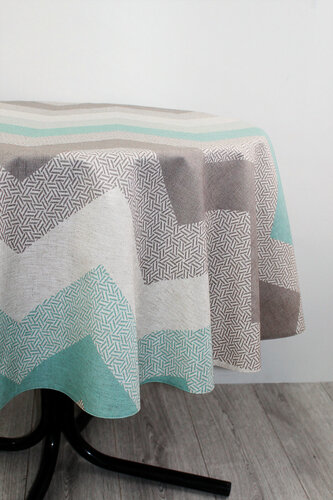 Изображение товара Скатерть на стол для кухни столовая овальная, текстиль, лен/пэ, 220* 150 см, 1 штука 5101/13