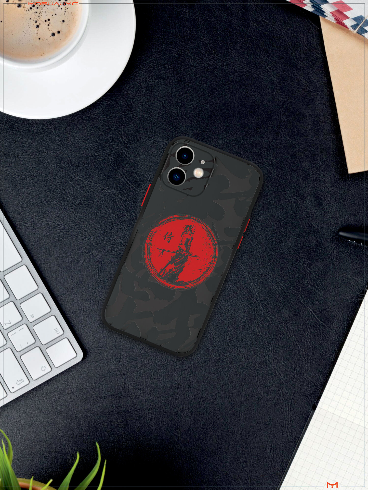 Чехол Mcover для iPhone 11, противоударный, с защитой камеры, с принтом Ронин японский воин — фото 1