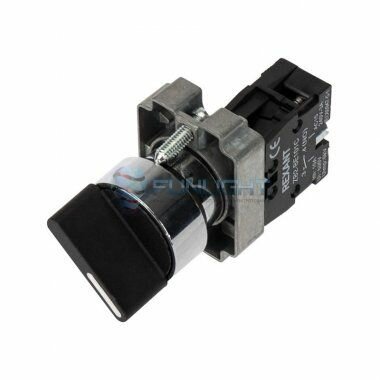 фото Переключатель XB2-BD33 черный 3 положения I-0-II стандарт. ручка 2НО (ANDELI)