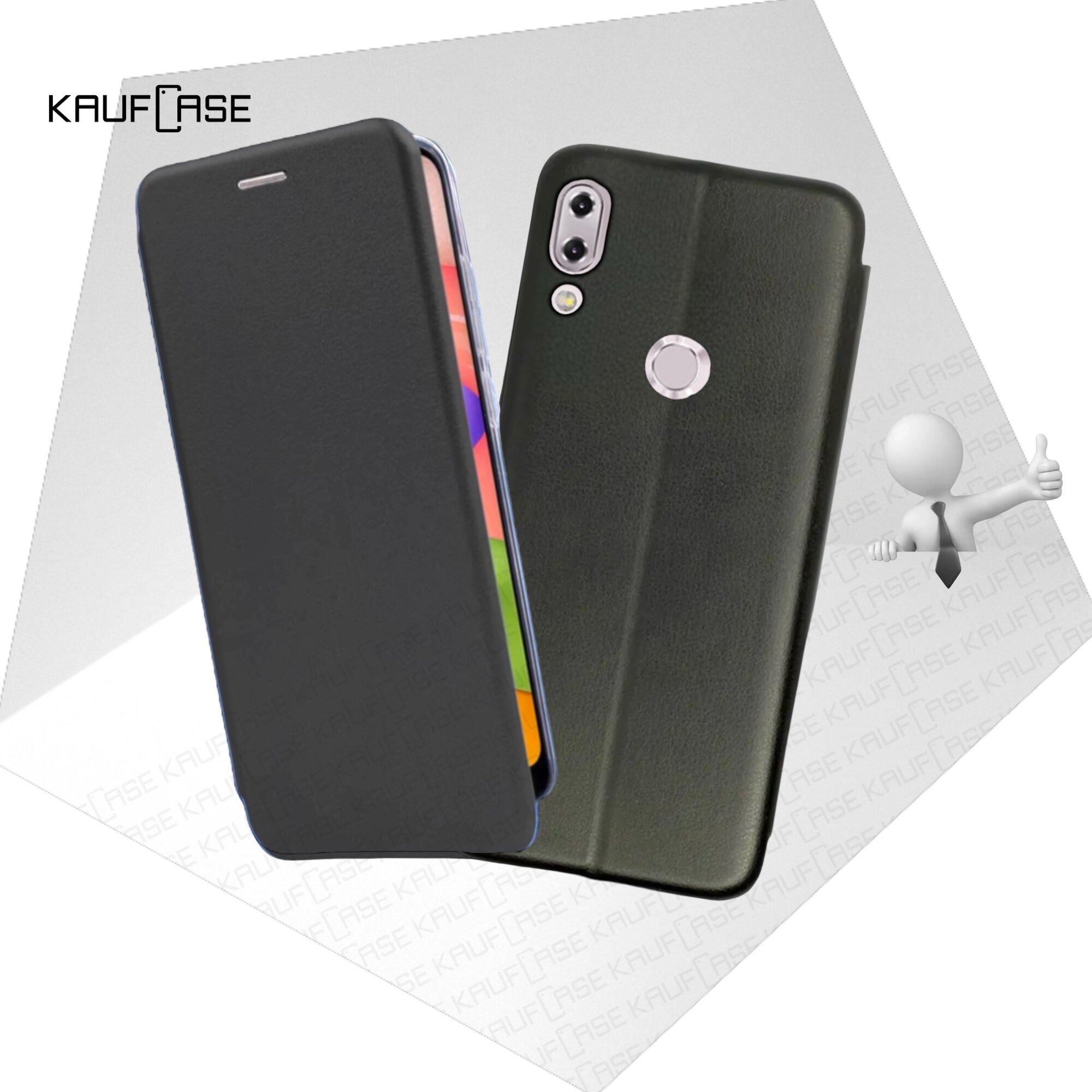 фото Чехол книжка для телефона Asus ZenFone Max Pro M1 (ZB601KL/ZB602K) (6"), черный. Текстура под кожу