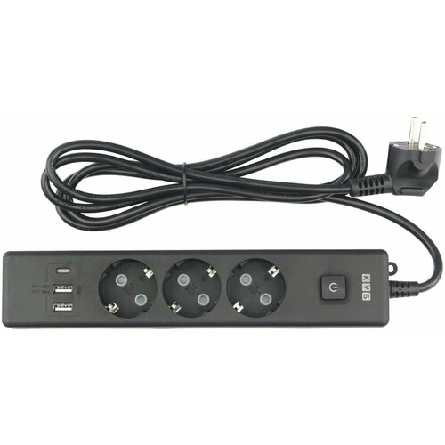 Сетевой удлинитель PowerCube PC-6B-2M, 1.9м, черный