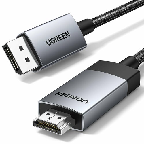 Кабель UGREEN DP119 (25491) DP to HDMI 4K Cable. Длина: 3м. Цвет: черно-серебристый